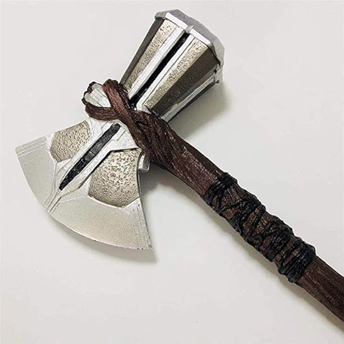 damdos Halloween Prop Cosplay Weapon 72cm PU Foam Axe Hammer Storm Breaker Cosplay Axe Birthdays Gifts
