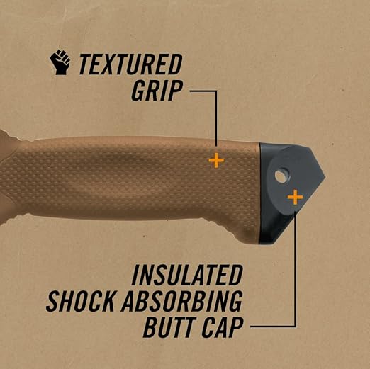 Gerber Gear LMF II Infantry Survival Knife Made in USA Military Grade Tactical Fixed Blade with Serrated Edge Shock Absorbing Handle Molle Sheath and Sharpener Coyote Brown