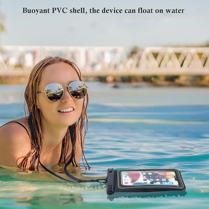 3 x Waterproof Floating Phone Pouch Universal IPX8 Waterproof Case for iPhone Samsung Galaxy Series 6.9 Dry Bag with Lanyard for Beach Pool Water Play Swimming