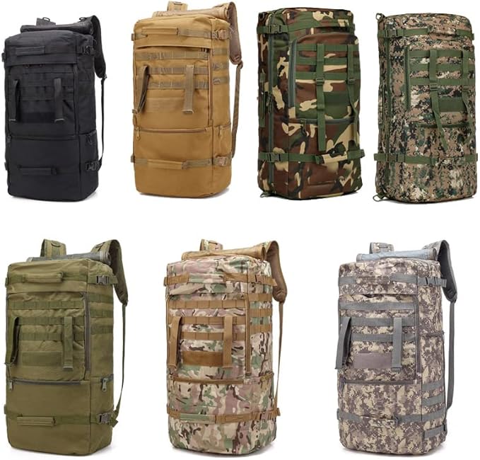 Outdoor Sports Pack Hiking Bag Tactical Rucksack Camo Knapsack Combat Camouflage Tactical Molle 60L Backpack