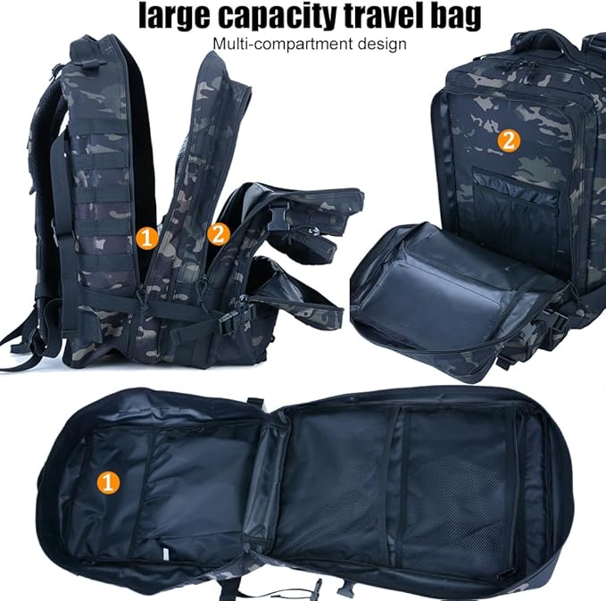Createy 45L Military Tactical Backpack Large 3 Day Assault Pack Molle Bag Rucksack Bug Out Bag for Camping Hunting Hiking
