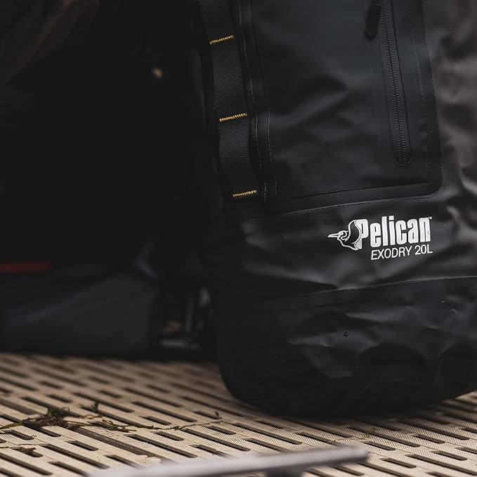 Pelican Waterproof Dry Bag - Exodry - Thick &amp Lightweight - Roll Top Dry Compression Sack Keeps Gear Dry for Kayaking Boating Beach Rafting Hiking Camping and Fishing