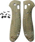 1 Pair Micarta Scales with 3 Sets Screws Fits for Griptilian 551 DIY Replacement Accessory(Green)
