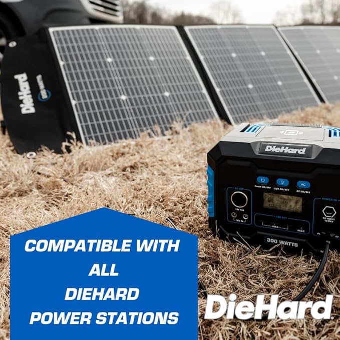 DieHard Solar Panel 200-Watt Foldable Flexible Lightweight Portable - Designed for use with DieHard Portable Power Stations