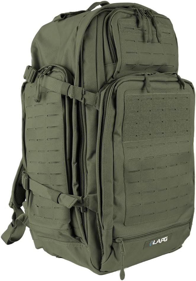 LA Police Gear Atlas 72 Hour Tactical Backpack for Men &amp Women Large Bug Out Bag with MOLLE System Hiking Hunting Combat Backpack Ranger Green