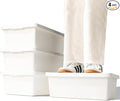 Yishyfier 15 Quart White Storage Bins with lidsOffice stackable Plastic Boxes Set of 4Garage organization Storage Box with handle for Organizing Snacks Crafts Legos Toolsbooks (white 4L)