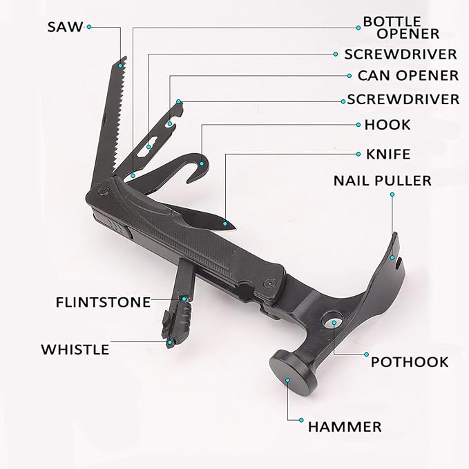 Outdoors Tactical Engineer Nail Remover Hammer Multifunctional Tent Stake Mallet Camping Portable Hammer Hiking Tools