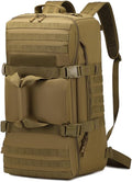 Tactical Duffel Backpack Military Waterproof handbags Large Capacity Mountaineering Luggage Hiking Camping Bag Outdoor (Brown 12.2 L x25.2 H x 10.3 W)