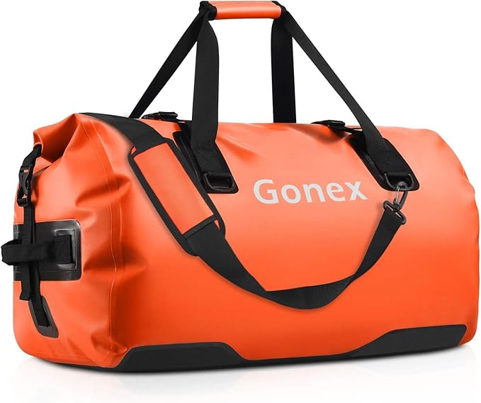 Gonex 40L 60L 80L Extra Large Waterproof Duffle Travel Dry Duffel Bag Heavy Duty Bag with Durable Straps &amp Handles for Kayaking Paddleboarding Boating Rafting Fishing