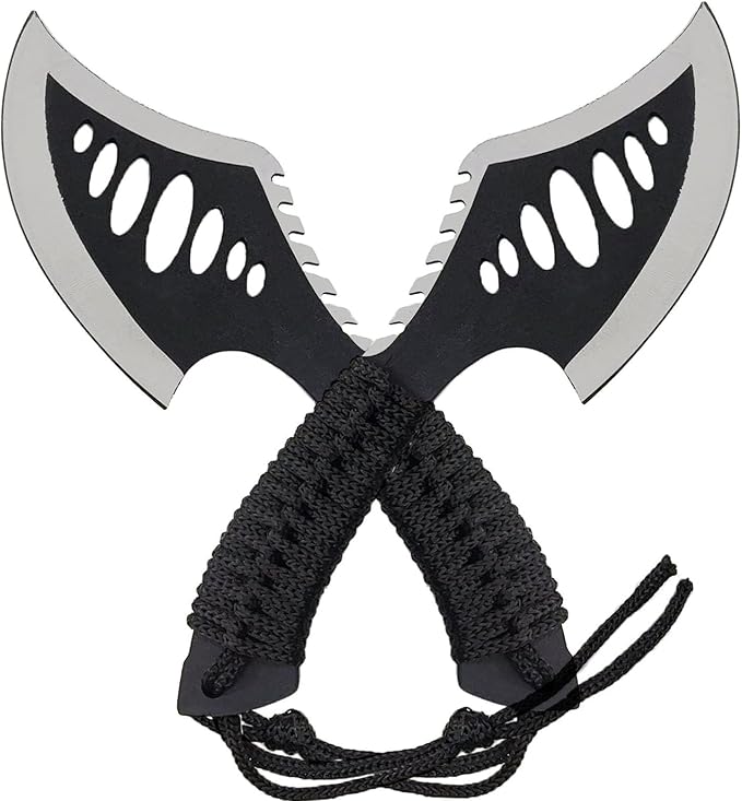 Lightweight Tactical Hatchets Small Camping Backpacking Axe with Nylon Fiber Handle for Bushcraft Outdoor Survival Hiking with Tactical Holes and Detachable Parachute Cord-2 Pack