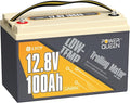Power Queen Batería LiFePO4 12V 100Ah con Protección contra Bajas Temperaturas100A BMS Celdas de Batería de Litio de Grado A15000 Ciclos para RV BarcoCaravana Sin Red Camping Pesca