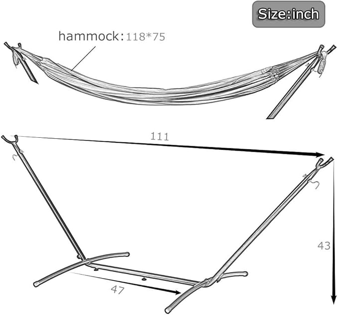 Hammock and Stand Heavy Duty Portable Solid Steel Stand with Carrying Case Adjustable 9Ft Indoor-Outdoor 2 Person Large Weather Resistant Hammock Stands for Backyard Decor Bed Patio Lawn Garde Blue
