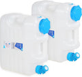 REDCAMP 5 Gallon/18.5L Portable Water Container with Spigot - Camping &amp Emergency Water Storage for Car Hiking Hurricane Supplies 2 Pack
