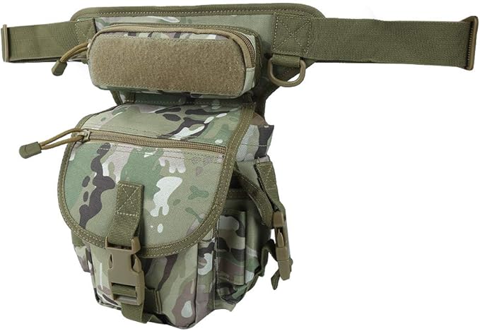 Oxford Cloth Drop Leg Bag Reporter Pouch Multifunctional Photography Leg Bag with Quick Access Pockets Durable 900D Oxford Fabric for Sports Outdoor Activities (CP (spot) One Size)