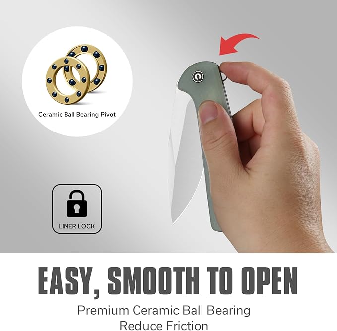 CIVIVI Primitrox Folding Knife for EDC Flipper Pocket Knife with 3.48 Nitro-V Blade G10 Handle for Everyday Carry C23005A-1