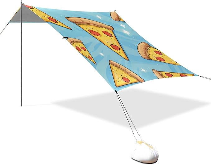 ALAZA Pizza Star Beach Tent Sun Shelter Portable Canopy Sunshade for Outdoor Camping Picnics Backyard Fun 10x9 ft