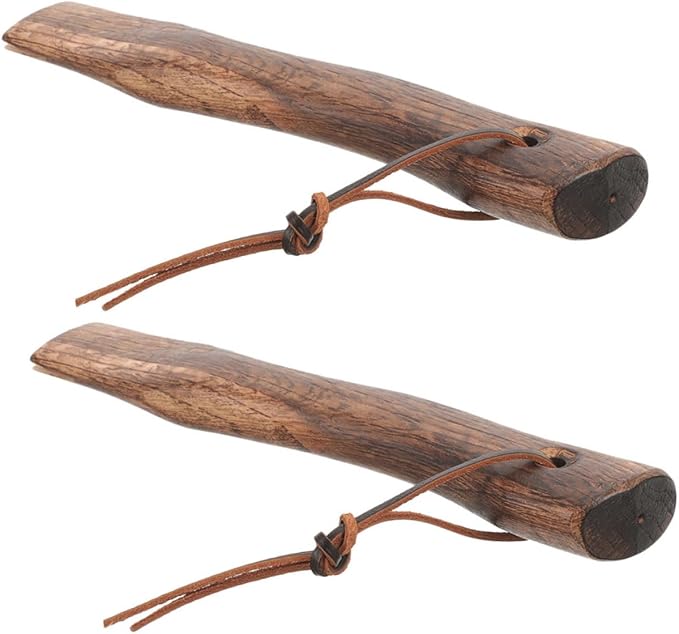 Holibanna Mini Axe Handle 2Pcs Ergonomic Wooden Grip for Hatchets Sturdy Solid Wood Replacement Handles for Camping and Outdoor Wood Splitting