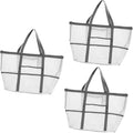 Housoutil 3pcs Portable Mesh Shower Bag for Beach Use Opening Design for Easy Access for Toys Swimming Camping Outdoor Sports Mesh Material