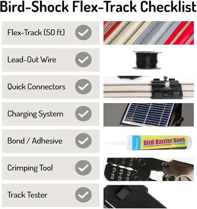 Bird Barrier Solar Charger – 12Vdc Solar Power Bank with Bottom Connectors – Powers 1000ft Track – User-Friendly On Off Switch – Ideal Solar Battery Charger for Smaller Projects