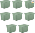 18-Gallon Plastic Storage Bins with Snap-on Lids – 8-Pack Home Organization Essential