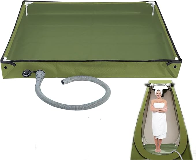 Portable Shower Pan - Foldable Camping Shower Base Leakproof Water Container Wash Basin Lightweight Outdoor Gear | Travel Bathhouse Bucket for Beach Tent RV Men Women