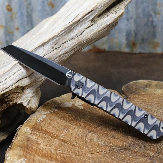WHISKEY BENT HAT CO. Swift Assist Pocket Knife 7.45 Overall Length 440C Steel Blade (Brown Fang)