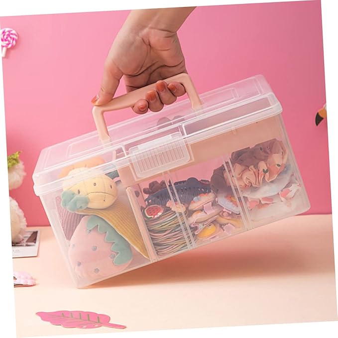 STOBAZA Storage Organizer Box Student Desk Organizer Large Capacity Lid Storage for Cotton Pads Hairpins Lipstick