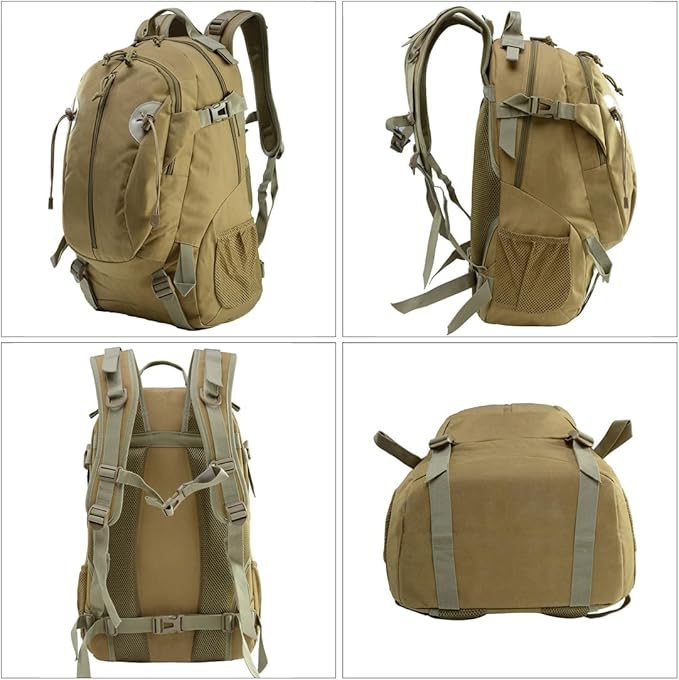 Tactical Backpack for Men Hiking Day Pack Military Rucksack Waterproof 30L EDC Bag Army Assault Pack (Mud Color)