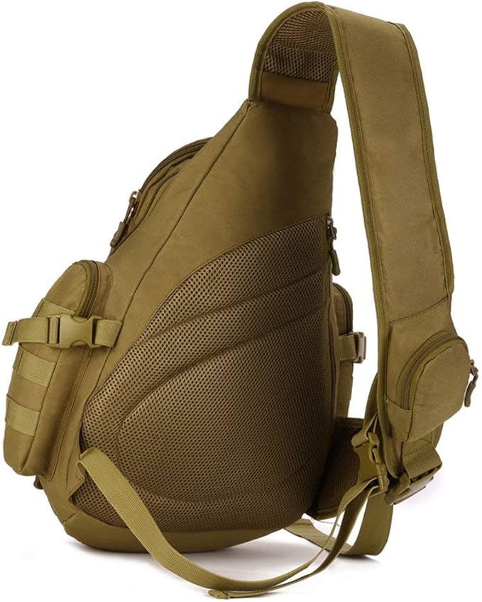 UNISTRENGH Tactical Military Sling Chest Daypack Crossbody MOLLE Laptop Backpack Large Shoulder Duffel Bags Gear Duty Pack (Coyote Brown)