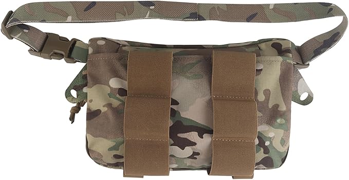 Zhongren Tactical Drop Waist Pouch Adjustable Waist Belt Bag Molle Tool Pouch with Hook and Loop for Tactical Vest Chest Rig (Camo)