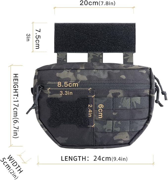 EXCELLENT ELITE SPANKER Tactical Drop Dump Pouch Molle Tool Pouch with Hook &amp Loop Carrying Kit Bag for Tactical Vest Chest Rig