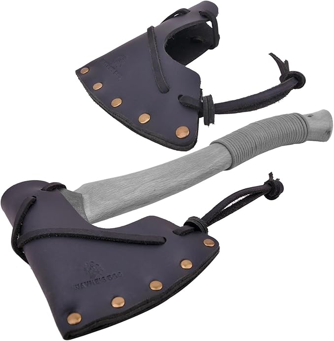 Hatchet Sheath Leather Camping Holder Hatchet Blade Protection Cover Sheath Sleeve(Black (S))