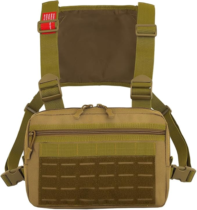 MiOYOOW Tactical Chest Rig Bag Waterproof Sports Utility Chest Pack Molle Running Chest Vest Bag for Running Hiking Cycling