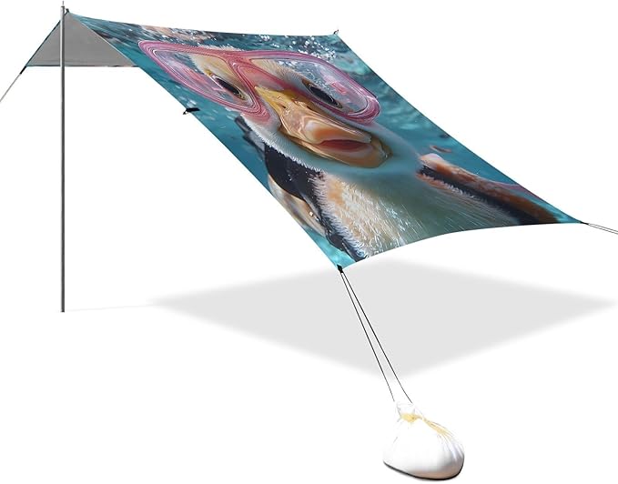 ALAZA Duck Underwater Beach Tent Sun Shelter Portable Canopy Sunshade for Outdoor Camping Picnics Backyard Fun 10x9 ft