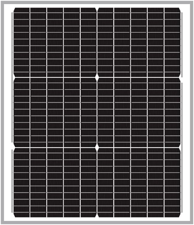 Newpowa 50W 10BB Mono Solar Panel 50 Watts Monocrystalline Module with 3ft Connectors for RVBoatHome Off Grid System