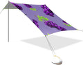 xigua Purple Grape Beach Tent Sun Shelter with Carrying Bag - Silver Coated Oxford Fabric Beach Canopy for Beach Camping Fishing - Includes Windproof Ropes Sandbags &amp Stakes