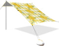 xigua Flowers Beach Tent Sun Shelter with Carrying Bag - Silver Coated Oxford Fabric Beach Canopy for Beach Camping Fishing - Includes Windproof Ropes Sandbags &amp Stakes