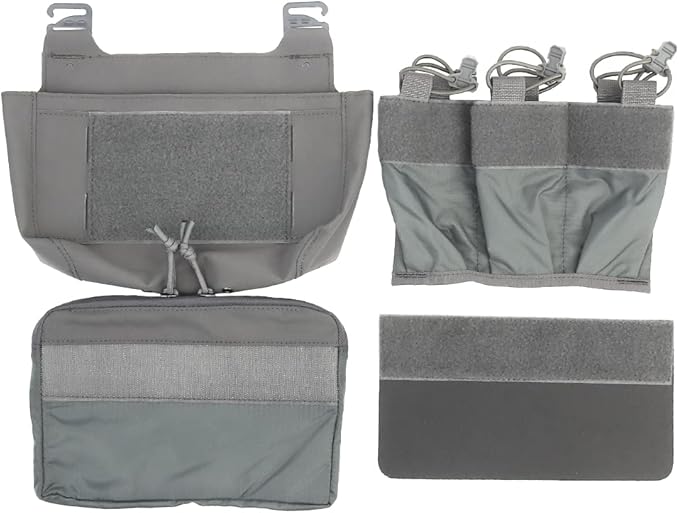 Removable Tactical G-Hook Front Flap Double Stack Abdominal Fanny Pack with 5.56mm Triple Magazine Insert and Kangaroo Pouch