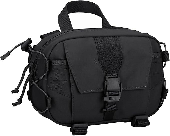 Tactical Molle Admin Pouch Compact Utility EDC Tool Bag with Shoulder Strap Nylon Belt Waist Bag for Tactical Accessories