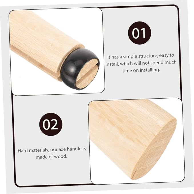 2set Wooden Replacement Handles for Hatchets Smooth Finish Easy Install for Camping and Outdoor Use