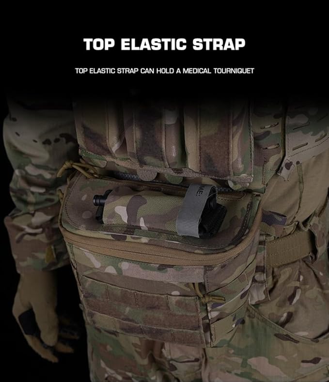 Molle PC Drop Pouch Bag for Vest Chest Rig Plate Carrier Convenient Buckle Rich Space 3 Ways of Use Waist Bag with Sling