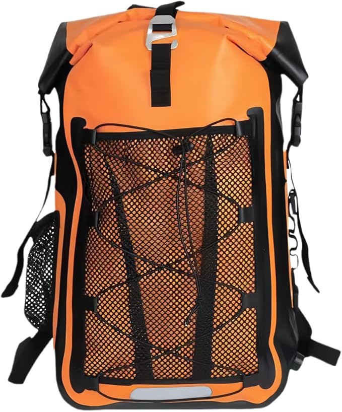 Generic Waterproof Backpack Kayak Dry Bag Backpack Waterproof 30L Lightweight Roll Top Dry Bag for Boating Surfing Camping (Orange30L)