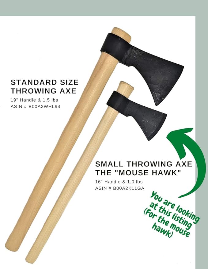 Light Throwing Tomahawk - Mouse Hawk Designed for Young Thrower - 16 Hand Forged Small Throwing Hatchet