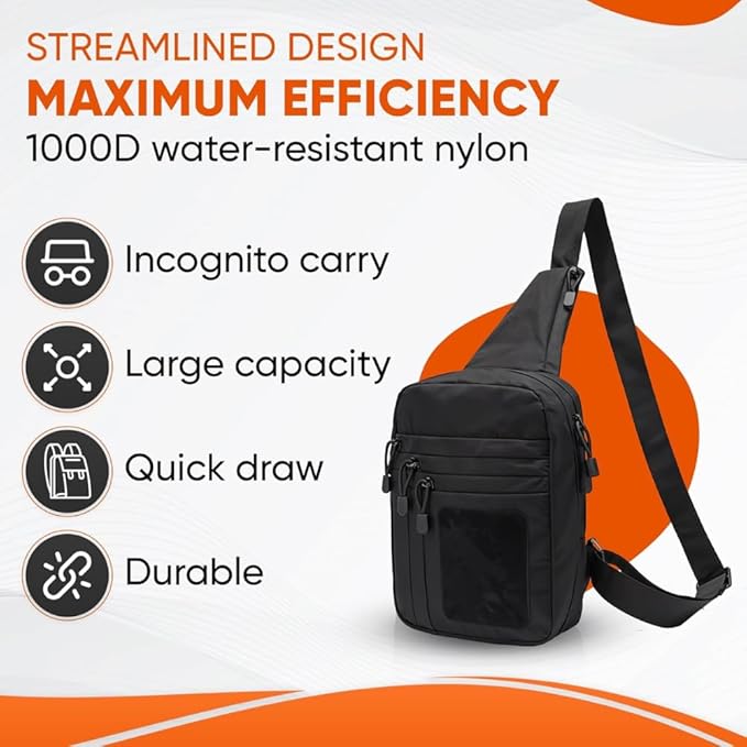 DINOSAURIZED - Raptor Sling Bag – (Left-Handed) Tactical Shoulder Chest Pack for Men and Women Versatile EDC Sling Backpack with Durable Design Perfect for Shooting Hunting and Daily Use.