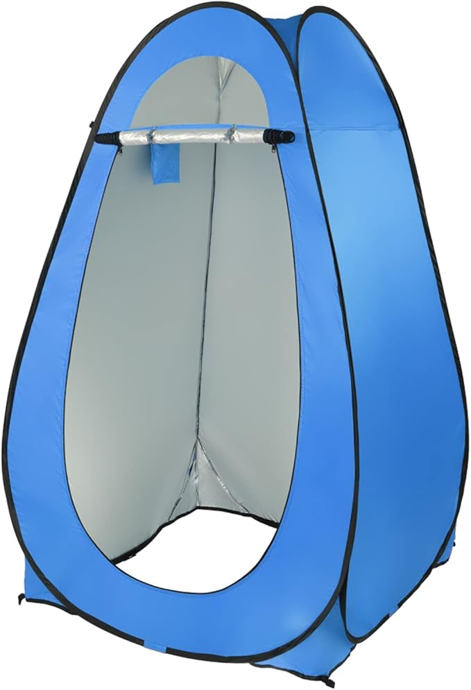 Pop Up Pod - Privacy Shower Tent with Carry Bag Dressing Room Instant Portable Toilet Stall for Camping Beach or Tailgate (Blue)