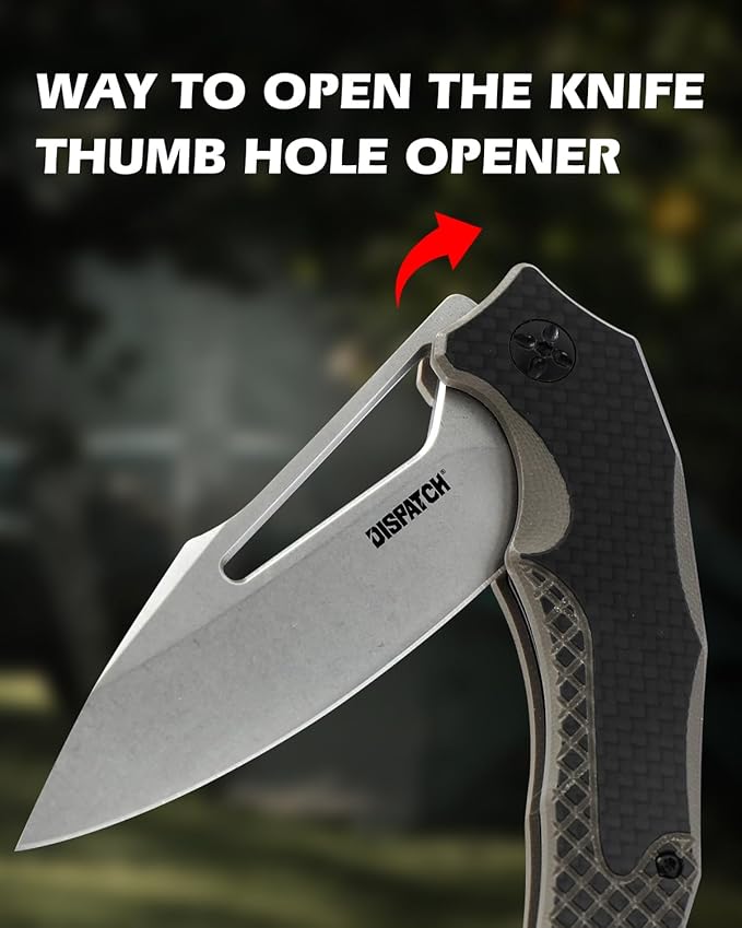 Dispatch Pocket Knife for Men Women 3.54 Inch 8Cr13MoV Stainless Steel Blade with G10 Handle Folding Knives with Clip for Outdoor Hunting Hiking Camping Survival EDC Tools