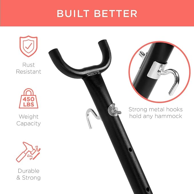 Double Hammock Stand Only Steel Adjustable Hammock Bed with Stand 2 Person Heavy Duty Portable Hammock Stand with Carrying Case for Outdoor Indoor