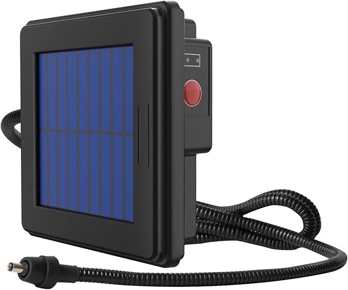 6V Deer Feeder Solar Panel Efficient Solar Panel Charger with 5FT Weatherproof Cable &amp Battery Indicator 6V Compatible with Deer Feeder Timer with Solar Quick Connect Easy to Mount