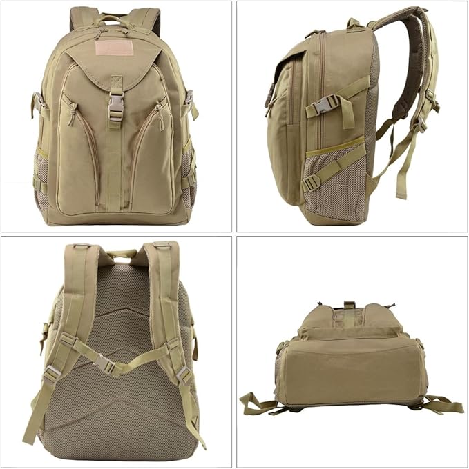 Tactical Backpack Military Hiking Daypacks 3 Day Assault Pack Army Rucksack for Camping Hunting Traveling (Mud)