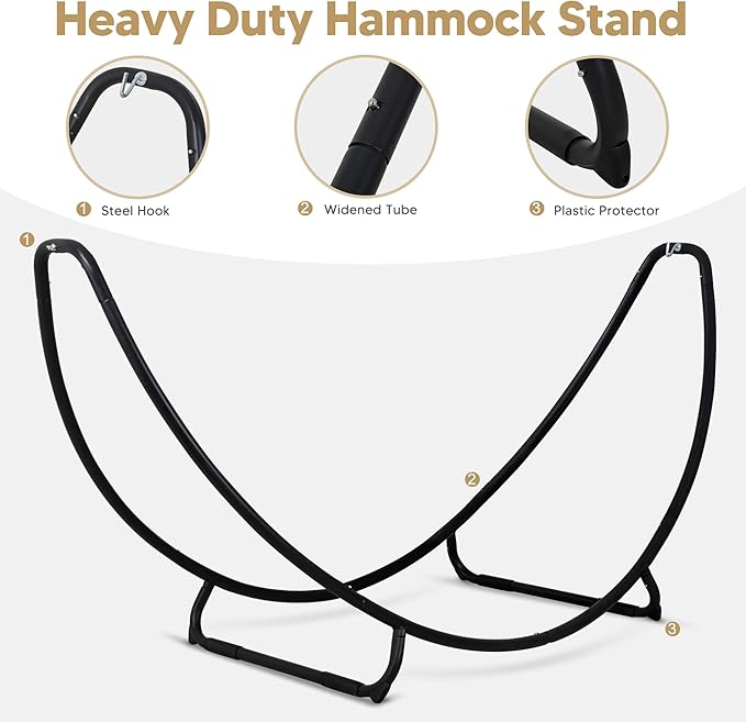 SUNCREAT Portable Space Saving Hammock with Stand Two Person Hammock with Stand Included Patent Pending Rainbow